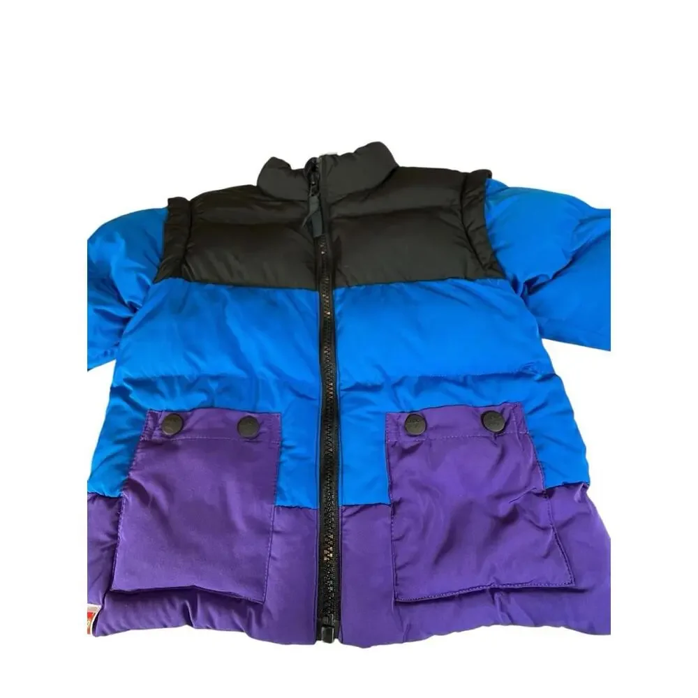 LEGO x Target Toddler 3T Puffer Jacket Vest‎ Convertible Black Blue Purple EUC